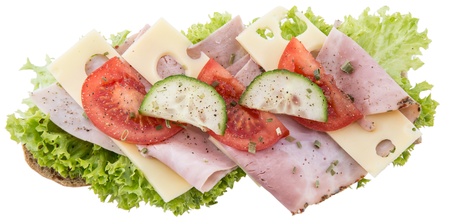 Ham Sandwich isolated on white backgroundの写真素材