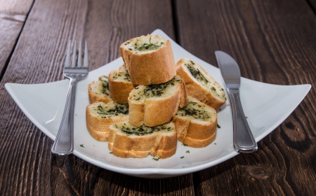 Fresh made Garlic Bread piecesの写真素材