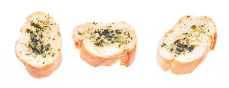 Garlic Bread isolated on white backgroundの写真素材