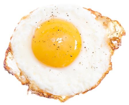 Fried Egg isolated on white backgroundの写真素材