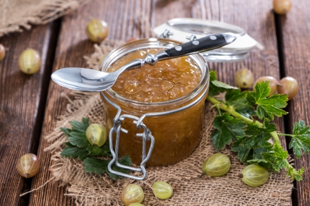 Portion of fresh homemade Gooseberry Jamの写真素材