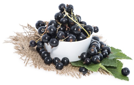 Black Currants isolated on white backgroundの写真素材