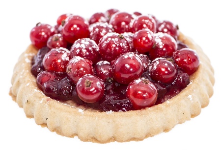 Red Currant Cupcake isolated on white background (with fresh fruits)の写真素材