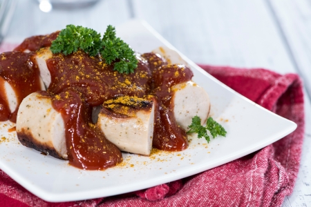 Fresh made German Currywurst photoの写真素材