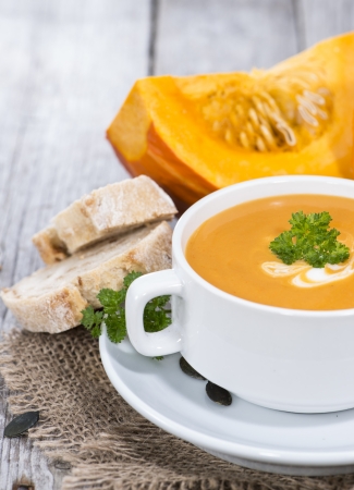Portion of fresh made Pumpkin Creme Soupの写真素材