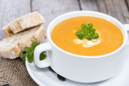 Portion of fresh made Pumpkin Creme Soupの写真素材