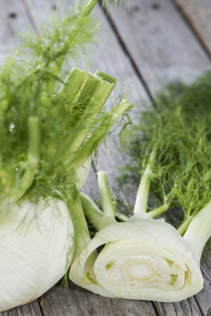 Fresh Fennel on vintage wooden の写真素材