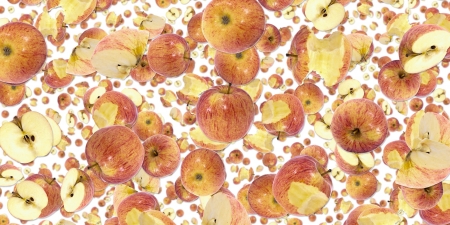 Apples background isolated on whiteの写真素材