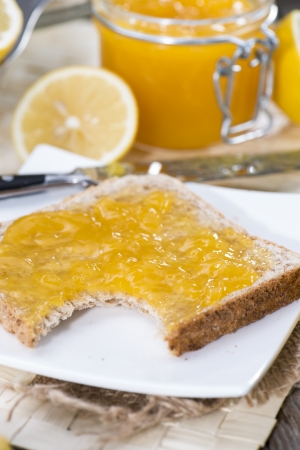 Fresh homemade Lemon Jam (close-up shot)の写真素材