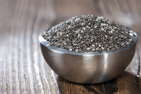 Chia Seeds in a small bowl の写真素材