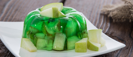 Fresh made Apple Jelly with fresh fruit piecesの写真素材