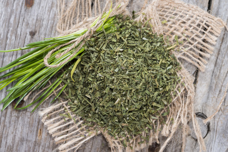 Small portion of dried Chive (close-up shot)