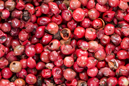 Pink Peppercorns (macro shot) for use as background image or as textureの写真素材