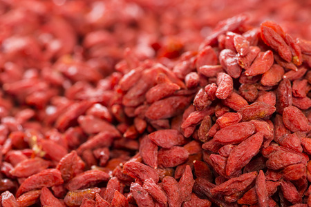 Dried Goji Berries for use as background image or as textureの写真素材