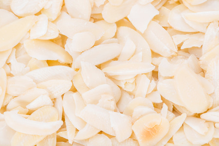 Portion of Almond Flakes for use as background image or as textureの写真素材