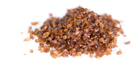 Portion of Smoked Salt isolated on pure white backgroundの写真素材