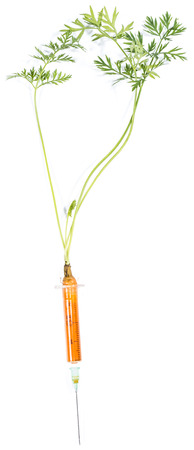Carrot Injection isolated on pure white background