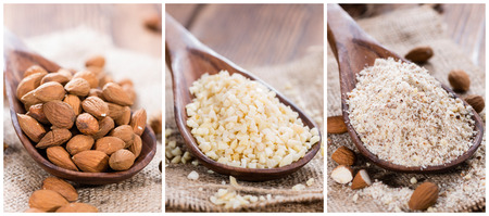 Different sorts of Almonds (as a collage)の写真素材