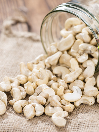 Portion of dried Cashew Nuts (detailed close-up shot)の写真素材