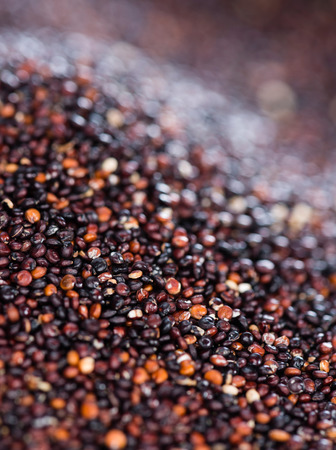 Portion of black Quinoa for use as background image or as textureの写真素材
