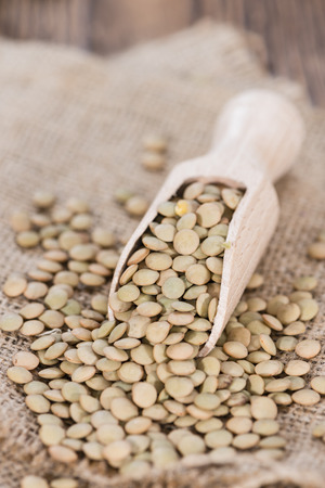 Portion of brown Lentils (detailed close-up shot)の写真素材