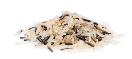 Mixed Rice (with Wild Rice) isolated on pure white backgroundの写真素材