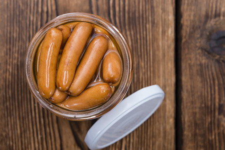 Portion of Mini Sausages (detailed close-up shot)の写真素材