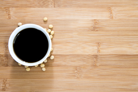 Portion of Soy Sauce in a small bowlの写真素材