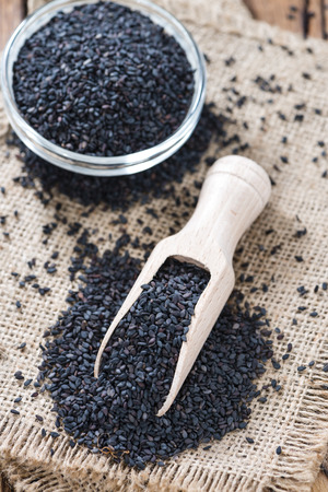 Portion of black Sesame (detailed close-up shot)の写真素材