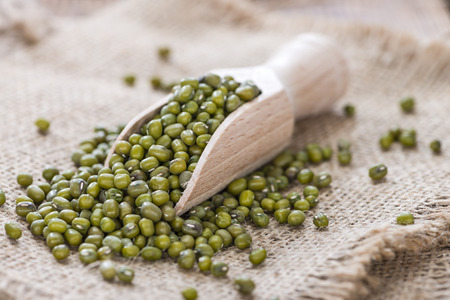 Portion of dried Mung Beans (detailed close-up shot)の写真素材