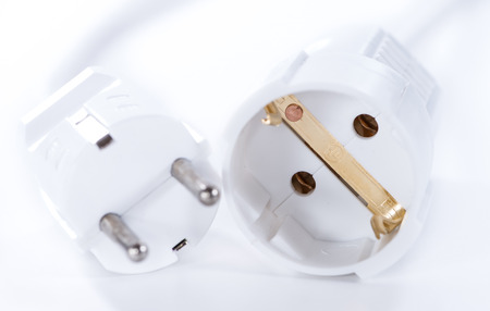 Outlet strip (detailed close-up shot) on white background