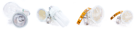 Different Light Bulbs (isolated on pure white background)の写真素材