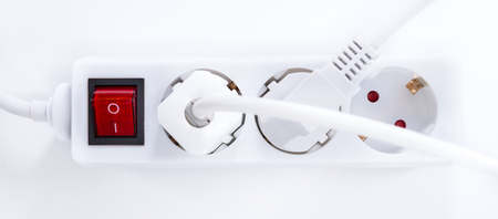 Outlet strip (detailed close-up shot) on white background
