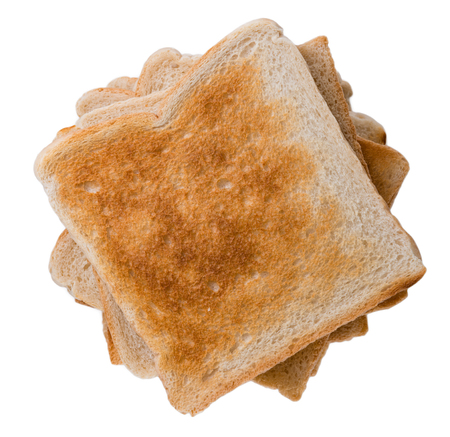 Sliced Toast Bread (close-up shot) isolated on white background