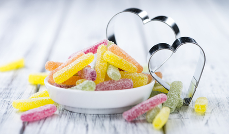 Portion of colorful Gummi Candy (close-up shot) with selective focusの写真素材