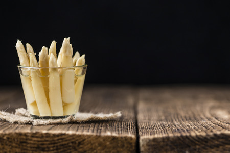 Preserved white Asparagus (detailed close-up shot; selective focus)の写真素材
