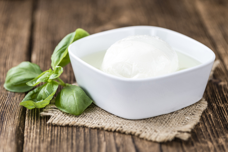 Big Mozzarella Ball as detailed close-up shot (selective focus)の写真素材
