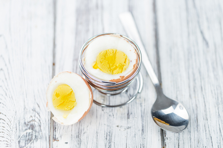 Some bolied Eggs (selective focus) as detailed close-up shotの写真素材