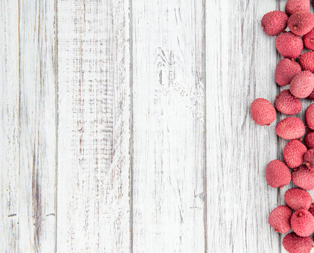 Portion of fresh Lychees (close-up shot; selective focus)の写真素材
