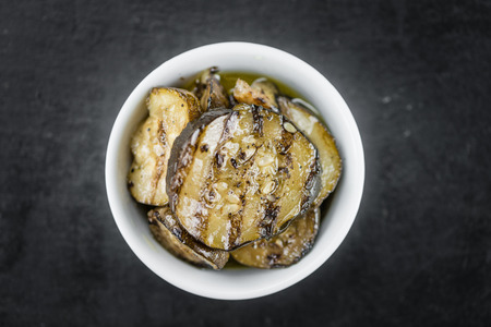 Grilled Zucchinis on a vintage background as detailed close-up shot (selective focus)の写真素材