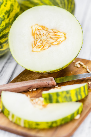 Futuro Melons on a vintage background as detailed close-up shot (selective focus)の写真素材