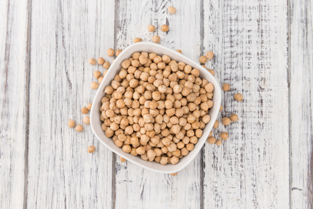 Portion of fresh Chickpeas  close-up shot; selective focusの写真素材