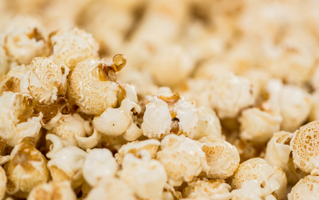 Some homemade Popcorn as detailed close-up shot, selective focusの写真素材