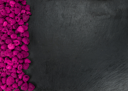 Some homemade Raspberries (dried) as detailed close-up shot, selective focusの写真素材