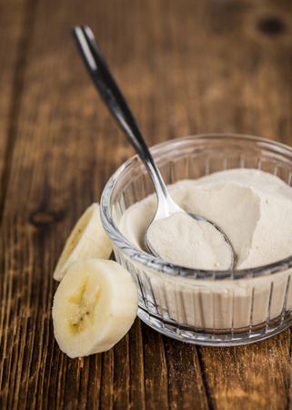 Portion of fresh Banana Powder  close-up shot; selective focusの写真素材