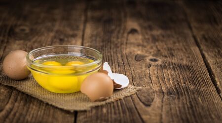 Fresh Raw Eggs as detailed close-up shot (selective focus)の写真素材