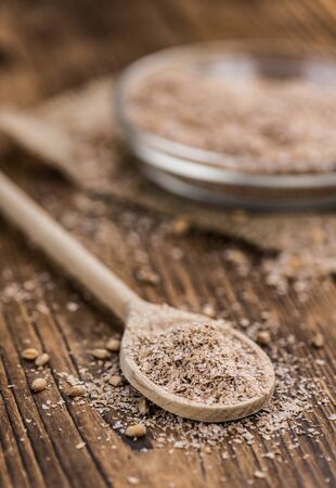 Portion of Wheat Bran as detailed close-up shot; selective focusの写真素材
