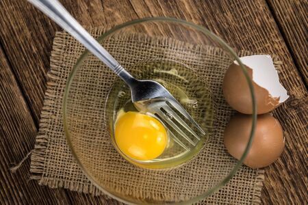 Fresh Raw Eggs as detailed close-up shot (selective focus)