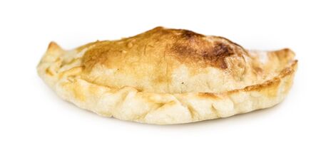 Empanadas as detailed close-up shot isolated on white background (selective focus)の写真素材