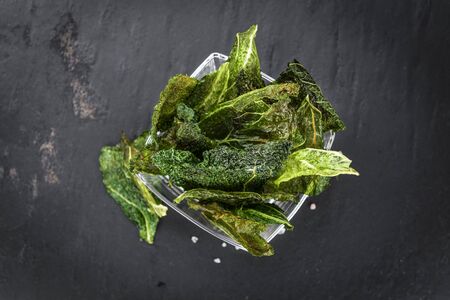 Some healthy Savoy Chips (selective focus; close-up shot)の写真素材